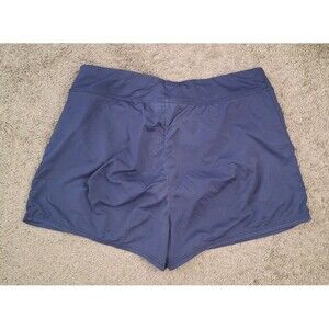 Lands End Swim Shorts Womens Size 10 Navy Blue Lined Pull On Beach Pool Vacation